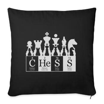 ChemChess Atomic Chessboard Periodic - Throw Pillow Cover 17.5” x 17.5” - black - Front