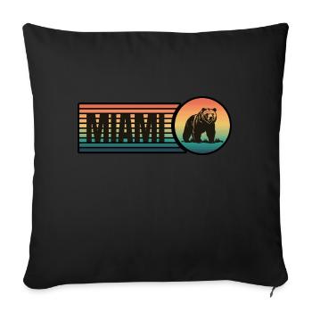 Miami - Throw Pillow Cover 17.5” x 17.5” - black - Front