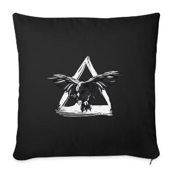 Viking Raven - Throw Pillow Cover 17.5” x 17.5” - black - Front