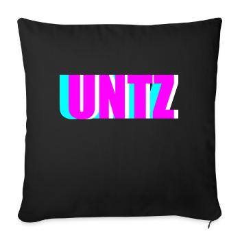 Untz rave - Throw Pillow Cover 17.5” x 17.5” - black - Front