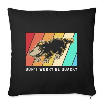 Duck Billed Animal Platypus - Throw Pillow Cover 17.5” x 17.5” - black - Front