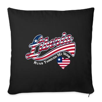 Typographie de la queue athlétique du Liberia Drapeau du Libéria - Housse de coussin décorative - noir - Devant