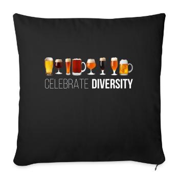 Celebrate Diversity - Throw Pillow Cover 17.5” x 17.5” - black - Front