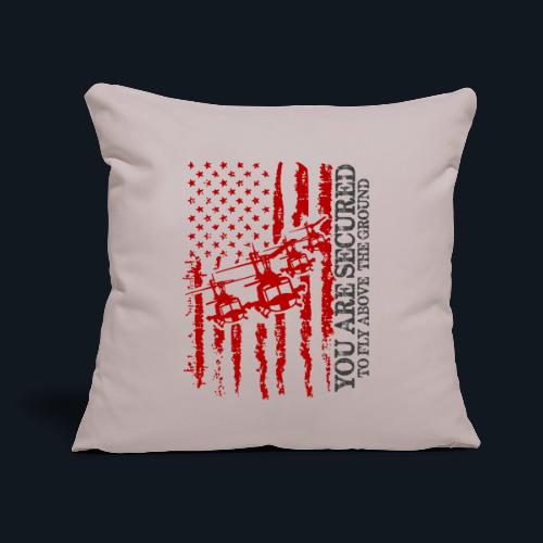 You are Secured To Fly Above The Ground - Throw Pillow Cover 17.5” x 17.5”