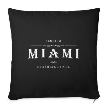 Miami (FL) USA - Throw Pillow Cover 17.5” x 17.5” - black - Front