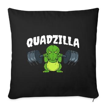 Quadzilla Weightlifter - Throw Pillow Cover 17.5” x 17.5” - black - Front