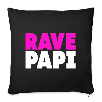 Techno Rave Men EDM Rave Papi Rave Daddy - Throw Pillow Cover 17.5” x 17.5” - black - Front
