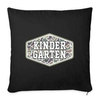 Camo Back to School Boys Old Camo Kindergarten - Throw Pillow Cover 17.5” x 17.5” - black - Front