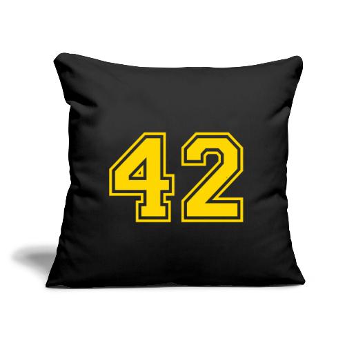 Number 42 in a classic athletic collegiate font - Throw Pillow Cover 17.5” x 17.5”