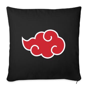 Aesthetic Red Cloud Japanese Ninja Motif - Throw Pillow Cover 17.5” x 17.5” - black - Front