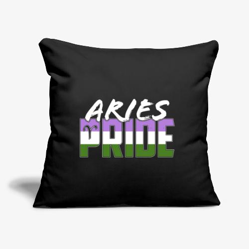 Aries Genderqueer Pride Flag Zodiac Sign - Throw Pillow Cover 17.5” x 17.5”