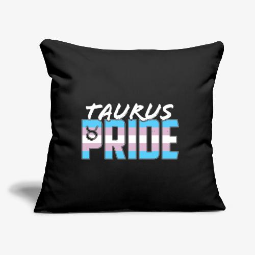 Taurus Transgender Pride Flag Zodiac Sign - Throw Pillow Cover 17.5” x 17.5”