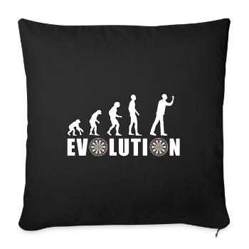Evolution of Humanity and Dartboards - Throw Pillow Cover 17.5” x 17.5” - black - Front