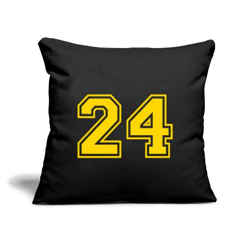 Number 24 in a classic athletic collegiate font - Throw Pillow Cover 17.5” x 17.5”