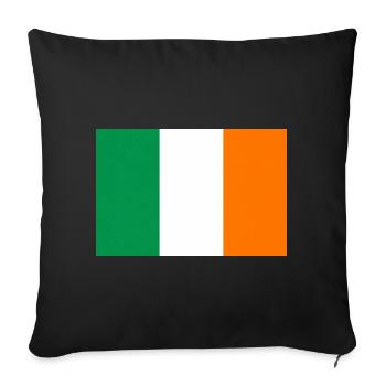 Irish Tricolor Stripe Design - Throw Pillow Cover 17.5” x 17.5” - black - Front