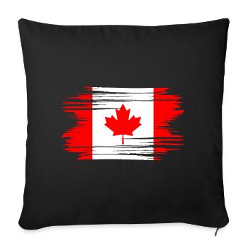 Distressed Canada Flag CA - Throw Pillow Cover 17.5” x 17.5” - black - Front