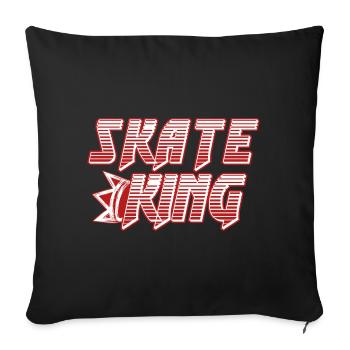 Skate king - Throw Pillow Cover 17.5” x 17.5” - black - Front