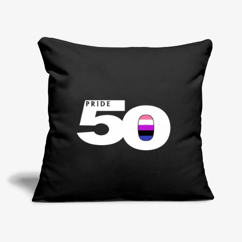 50 Pride Genderfluid Pride Flag - Throw Pillow Cover 17.5” x 17.5”