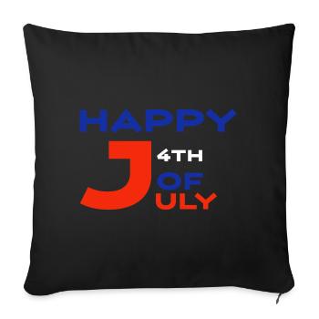 4 july - Throw Pillow Cover 17.5” x 17.5” - black - Front