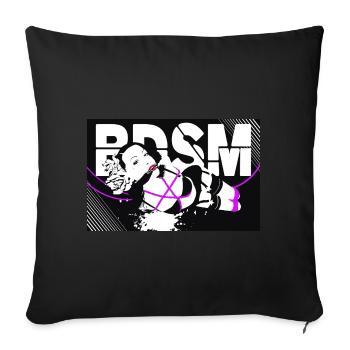 BDSM Bondage - Throw Pillow Cover 17.5” x 17.5” - black - Front