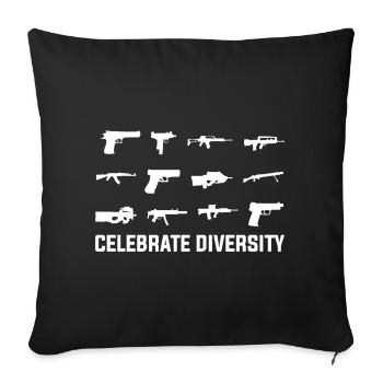 Celebrate Diversity - Throw Pillow Cover 17.5” x 17.5” - black - Front
