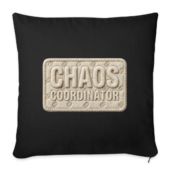 Chaos Coordinator Patch - Throw Pillow Cover 17.5” x 17.5” - black - Front