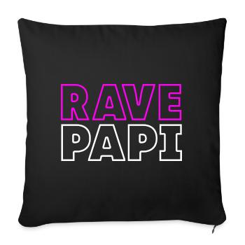 Techno Rave Men EDM Rave Daddy Rave Papi - Throw Pillow Cover 17.5” x 17.5” - black - Front