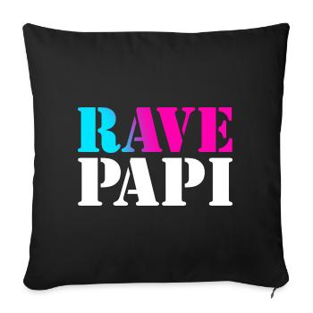 Techno Rave Men EDM Rave Papi Rave Daddy - Throw Pillow Cover 17.5” x 17.5” - black - Front