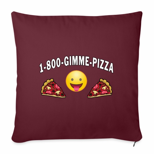 1 800 Gimme Pizza, Mozzarella Pepperoni Pizzeria. - Throw Pillow Cover 17.5” x 17.5”