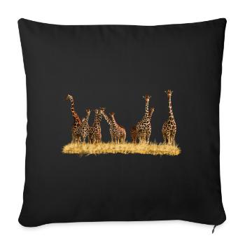 Giraffe - Throw Pillow Cover 17.5” x 17.5” - black - Front
