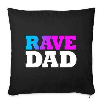 Techno Rave Men EDM Rave Daddy Rave Papi Rave Dad - Throw Pillow Cover 17.5” x 17.5” - black - Front
