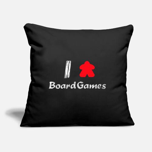 I Love Board Games - Throw Pillow Cover 17.5” x 17.5”