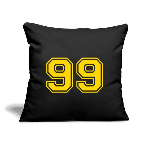Number 99 in a classic athletic collegiate font - Throw Pillow Cover 17.5” x 17.5”