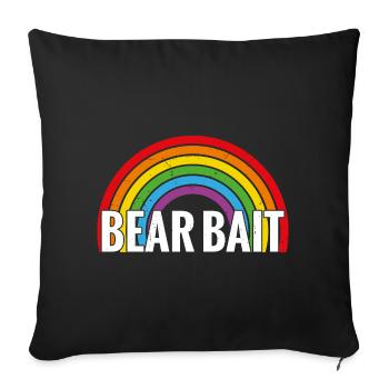 Gay Bear Bait Pride - Subgroup LGBTQ Community - Throw Pillow Cover 17.5” x 17.5” - black - Front