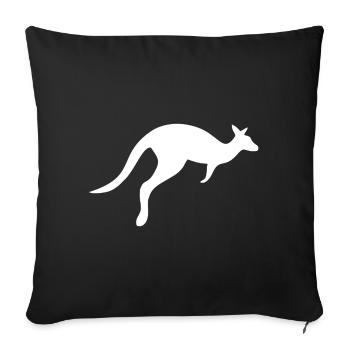 Cute Kangaroo White - Throw Pillow Cover 17.5” x 17.5” - black - Front