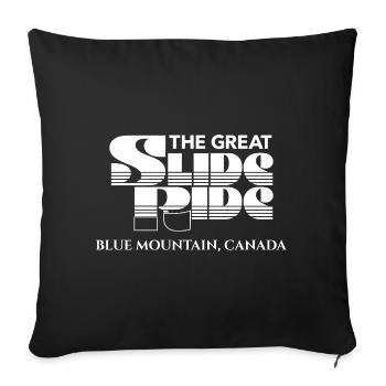 The Great Slide Ride Blue Mountain, Canada  - Throw Pillow Cover 17.5” x 17.5” - black - Front
