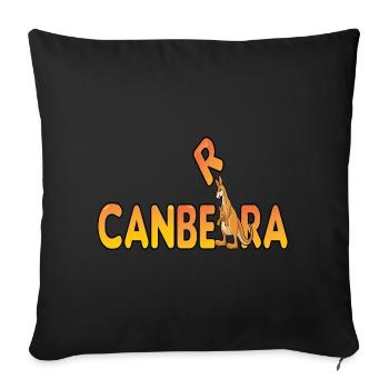 Canberra australian kangaroo city - Throw Pillow Cover 17.5” x 17.5” - black - Front