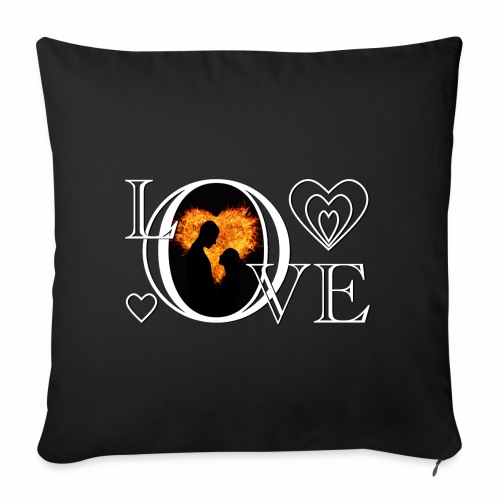 Hot Love Couple Fire Heart Romance Shirt Gift Idea - Throw Pillow Cover 17.5” x 17.5”