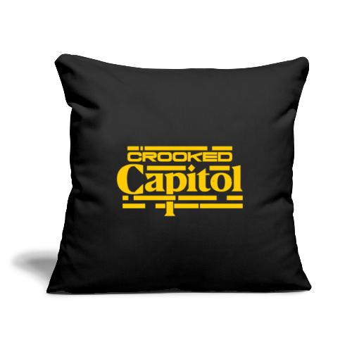 Crooked Capitol Logo Gold - Throw Pillow Cover 17.5” x 17.5”