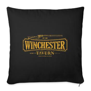 Winchester Tavern - Throw Pillow Cover 17.5” x 17.5” - black - Front