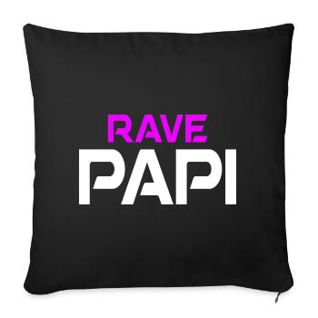 Techno Rave Men EDM Rave Daddy Rave Papi - Throw Pillow Cover 17.5” x 17.5” - black - Front