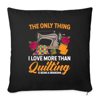 Funny Quilting It Began As A Harmless Hobby Quilt - Throw Pillow Cover 17.5” x 17.5” - black - Front