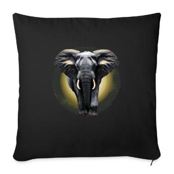 Golden Elephant - Throw Pillow Cover 17.5” x 17.5” - black - Front