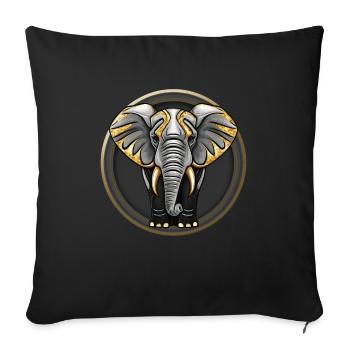 Golden little Elephant - Throw Pillow Cover 17.5” x 17.5” - black - Front