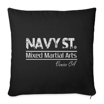 Navy St.  Vintage Design top one - Throw Pillow Cover 17.5” x 17.5” - black - Front