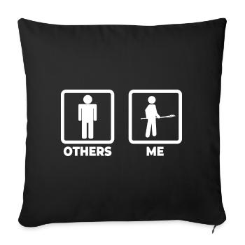 Baking Stickfigures - Throw Pillow Cover 17.5” x 17.5” - black - Front