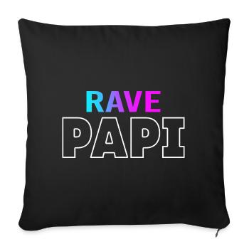 Techno Rave Men EDM Rave Daddy Rave Papi - Throw Pillow Cover 17.5” x 17.5” - black - Front