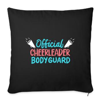 Cheerleader Bodyguard - Throw Pillow Cover 17.5” x 17.5” - black - Front