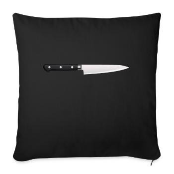 Knife 2 - Throw Pillow Cover 17.5” x 17.5” - black - Front