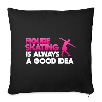 Love Figure Skating Skating Choreographer - Throw Pillow Cover 17.5” x 17.5” - black - Front